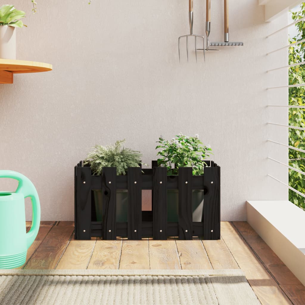 Vidaxl Planning Box con diseño de cerca 60x30x30 cm de pino sólido