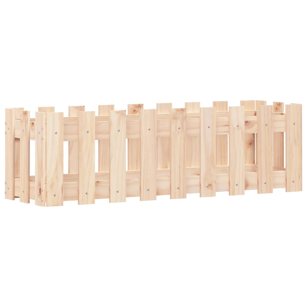 Plantador Vidaxl elevado con cercas de madera de pino de 100x30x30 cm