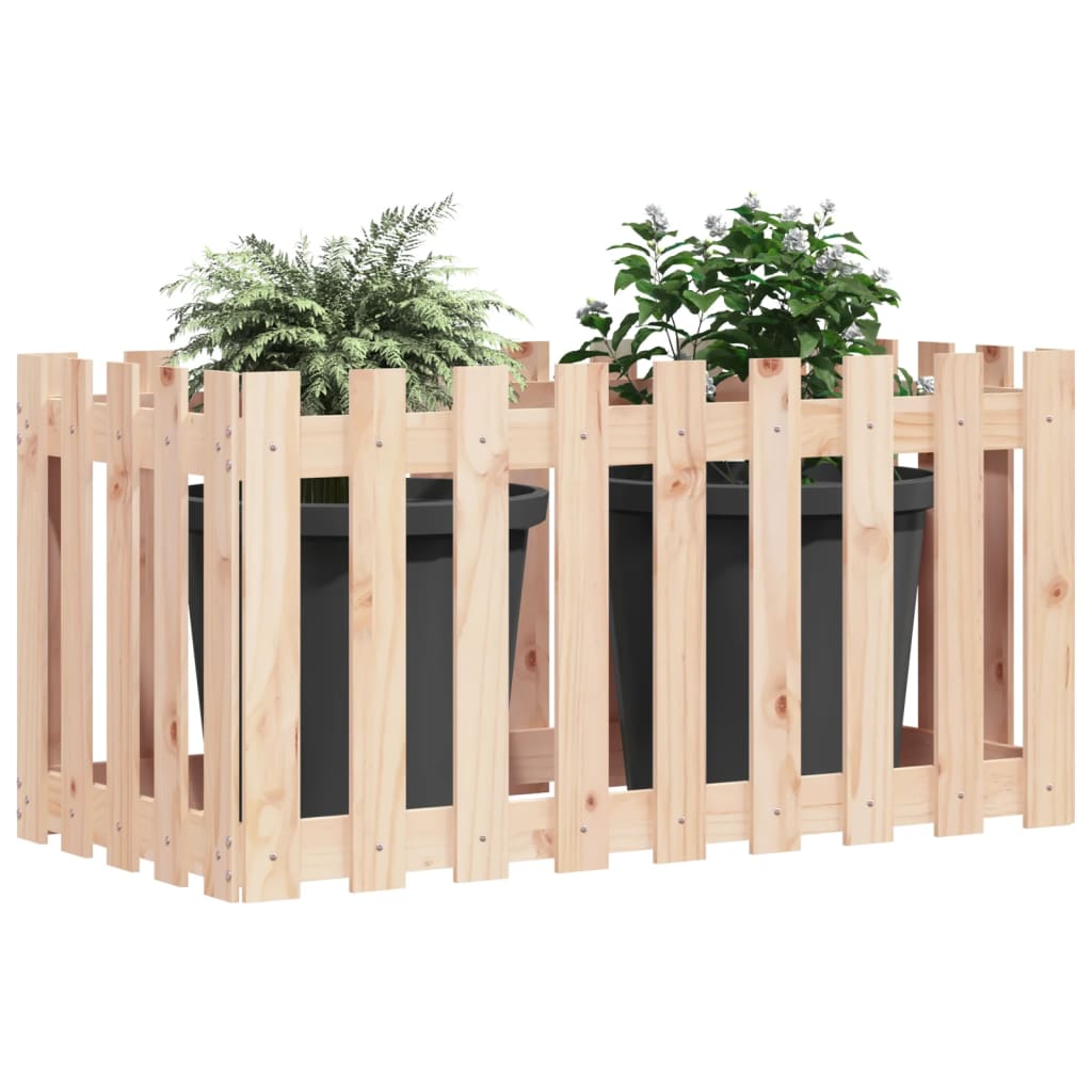 Plantador Vidaxl elevado con cercas 100x50x70 cm de madera de pino