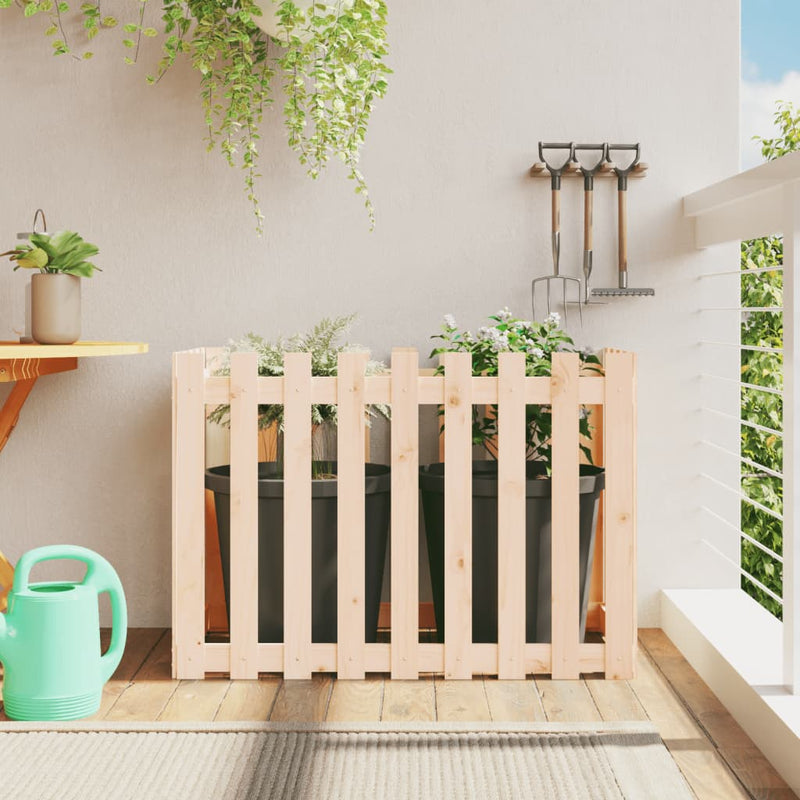 Plantador Vidaxl elevado con cercas 100x50x70 cm de madera de pino