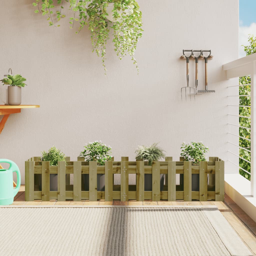 Vidaxl Planter aumentó el diseño HEK 150x30x30 cm de madera impregnada