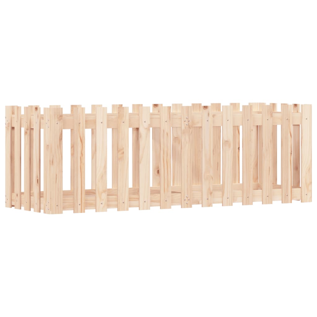 Plantador Vidaxl elevado con diseño de valla 150x50x50 cm de madera de pino
