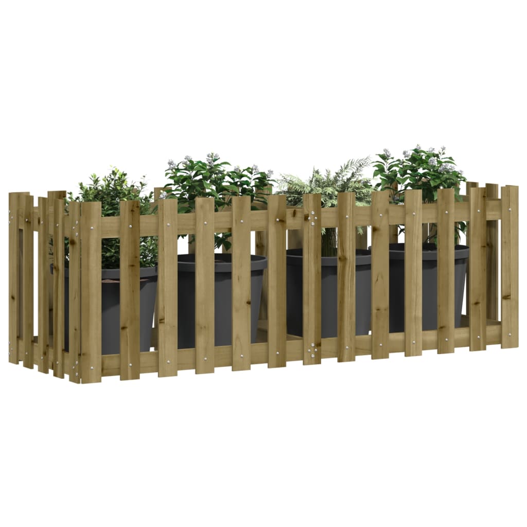 Vidaxl Planter aumentó el diseño HEK 150x50x50 cm de madera impregnada