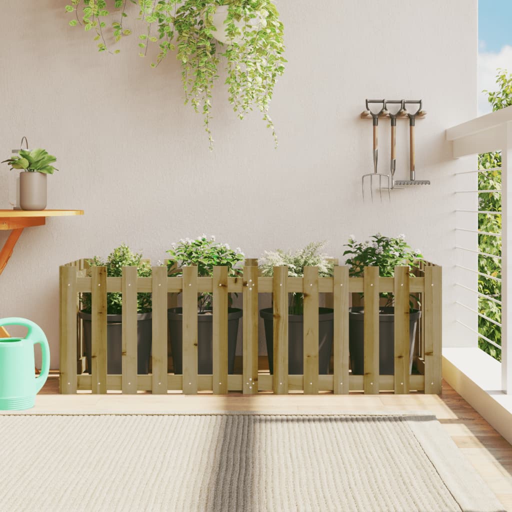 Vidaxl Planter aumentó el diseño HEK 150x50x50 cm de madera impregnada