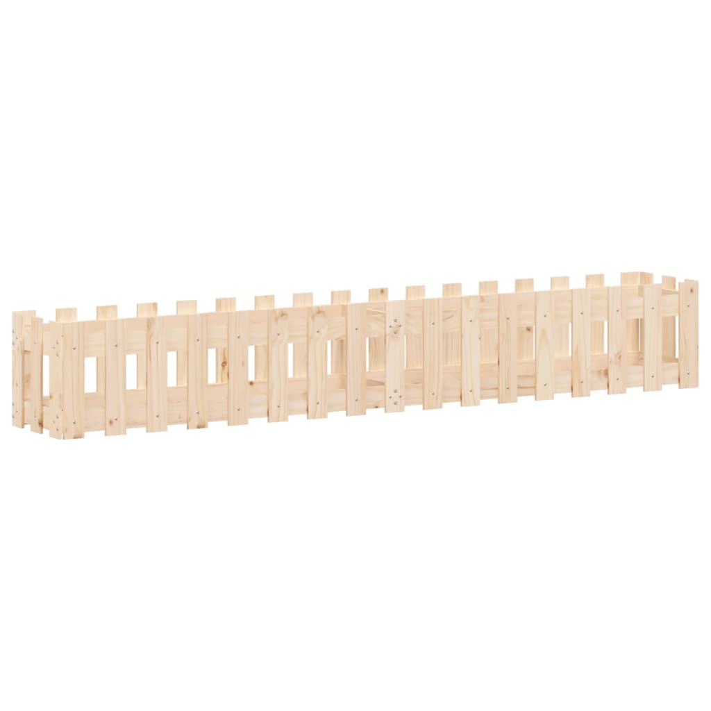 Plantador Vidaxl elevado con diseño de la cerca 200x30x30 cm de madera de pino