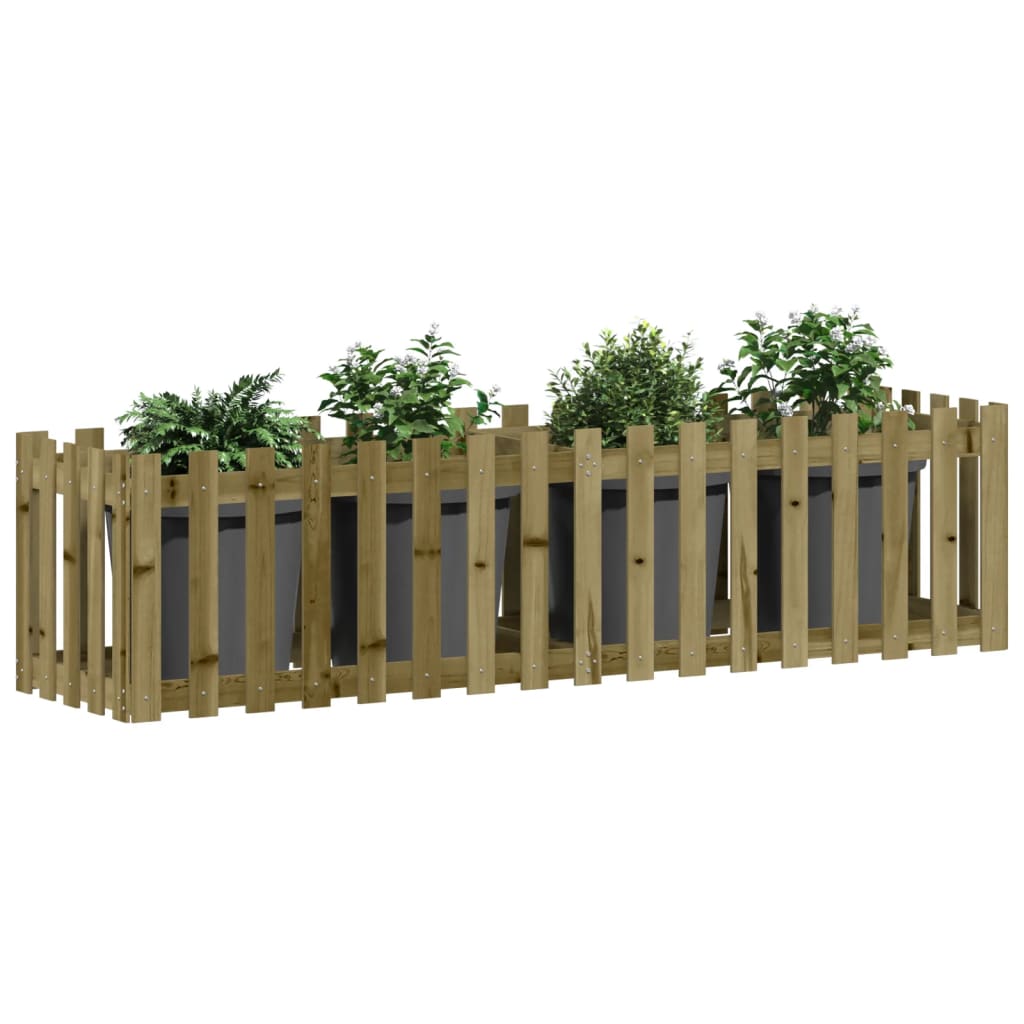 Vidaxl Planter aumentó el diseño HEK 200x50x50 cm de madera impregnada