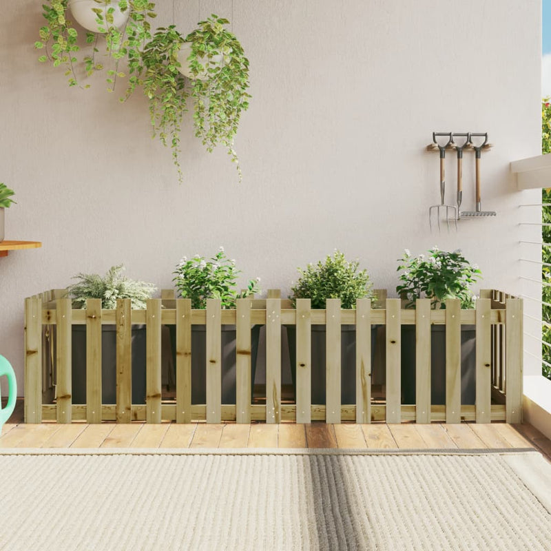 Vidaxl Planter aumentó el diseño HEK 200x50x50 cm de madera impregnada
