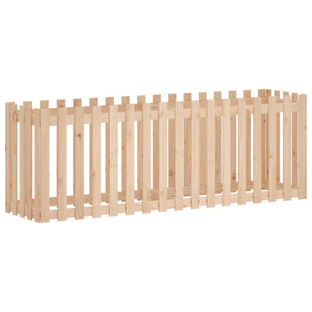Plantador Vidaxl elevado con diseño de cerca 200x50x70 cm de madera de pino
