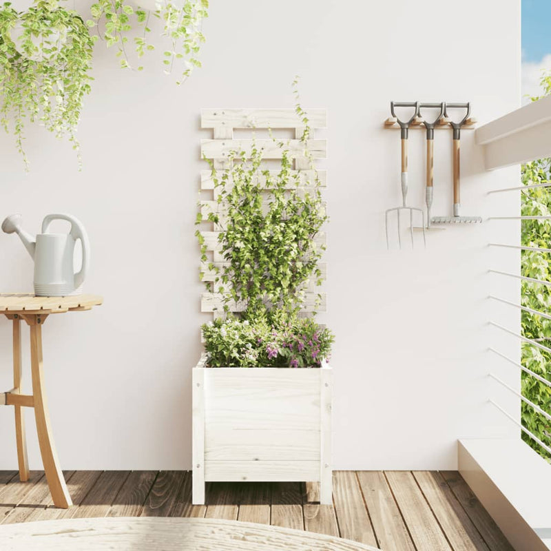 Plantilla Vidaxl con estante 39x39.5x114 cm Pino sólido blanco blanco
