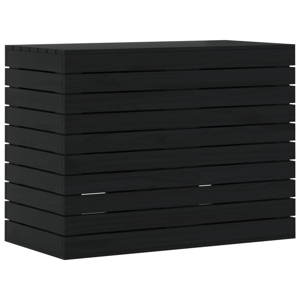 Canasta de lavandería Vidaxl 88.5x44x66 cm de pino sólido negro