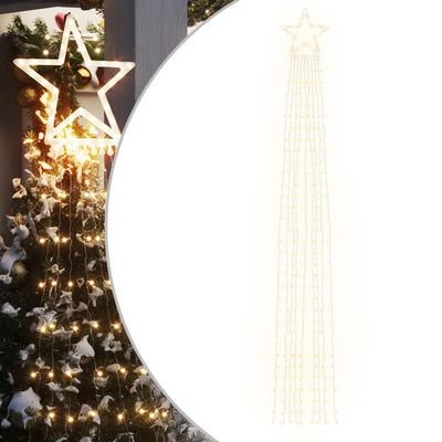 Vidaxl Iluminación del árbol de Navidad 320 LED de blanqueo cálido 375 cm