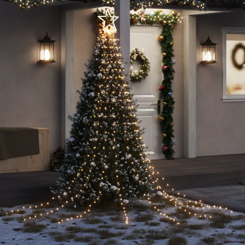 Vidaxl Iluminación del árbol de Navidad 320 LED de blanqueo cálido 375 cm