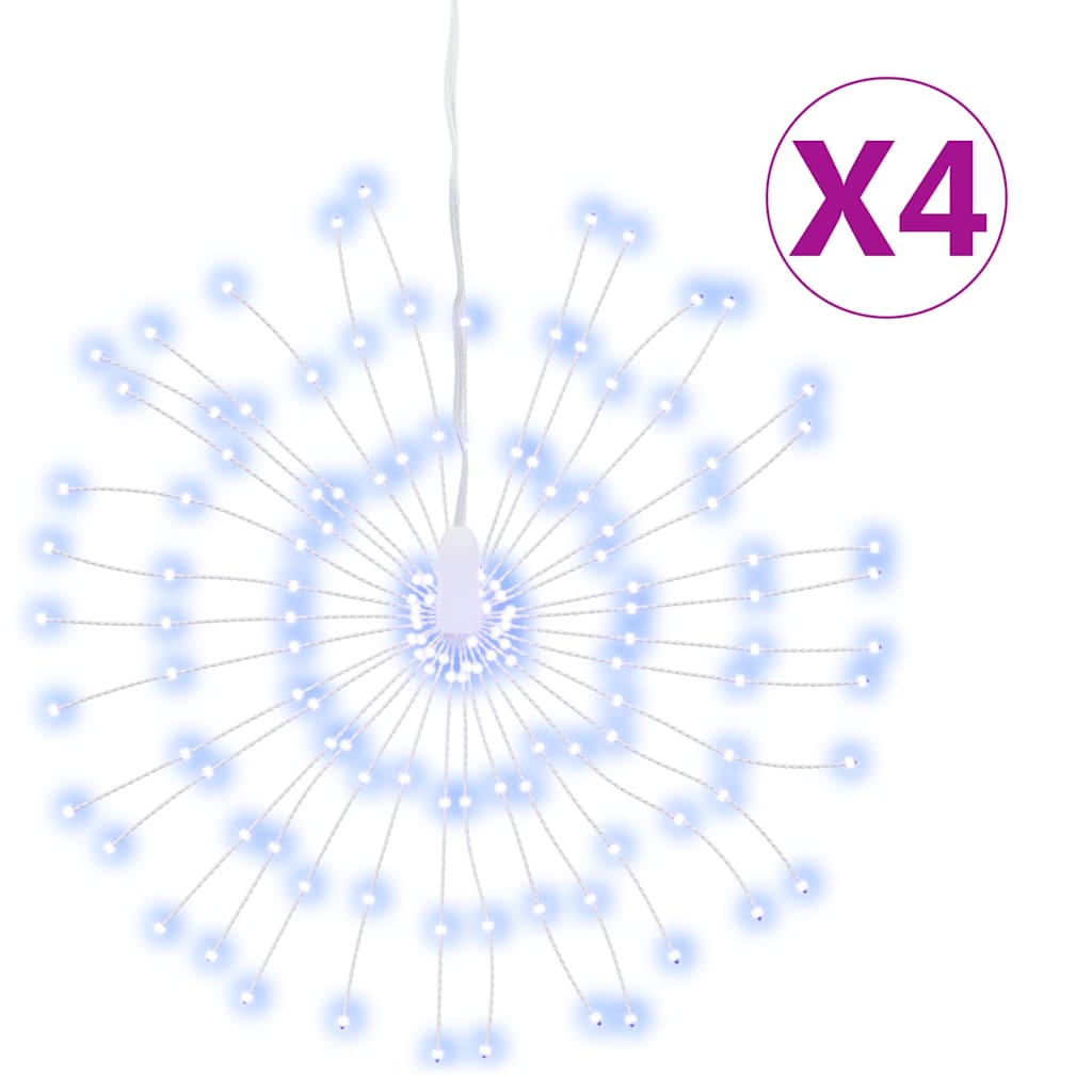 Vidaxl Fireworks de iluminación navideña 4 ST 140 LED blanco frío 17 cm