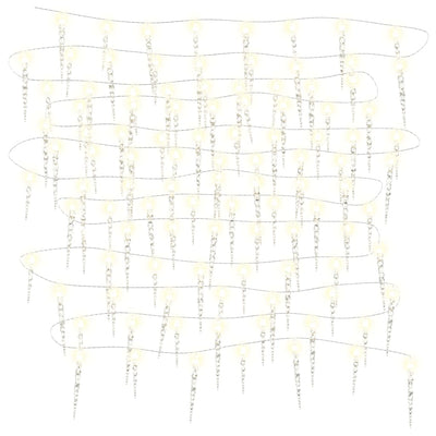 Cono de hielo de iluminación navideña Vidaxl con 100 LED 10 m acrílico PVC White cálido