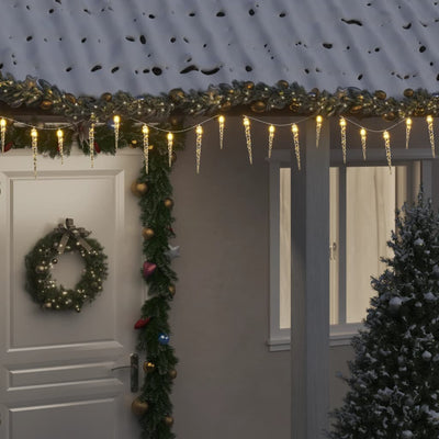 Cono de hielo de iluminación navideña Vidaxl con 100 LED 10 m acrílico PVC White cálido