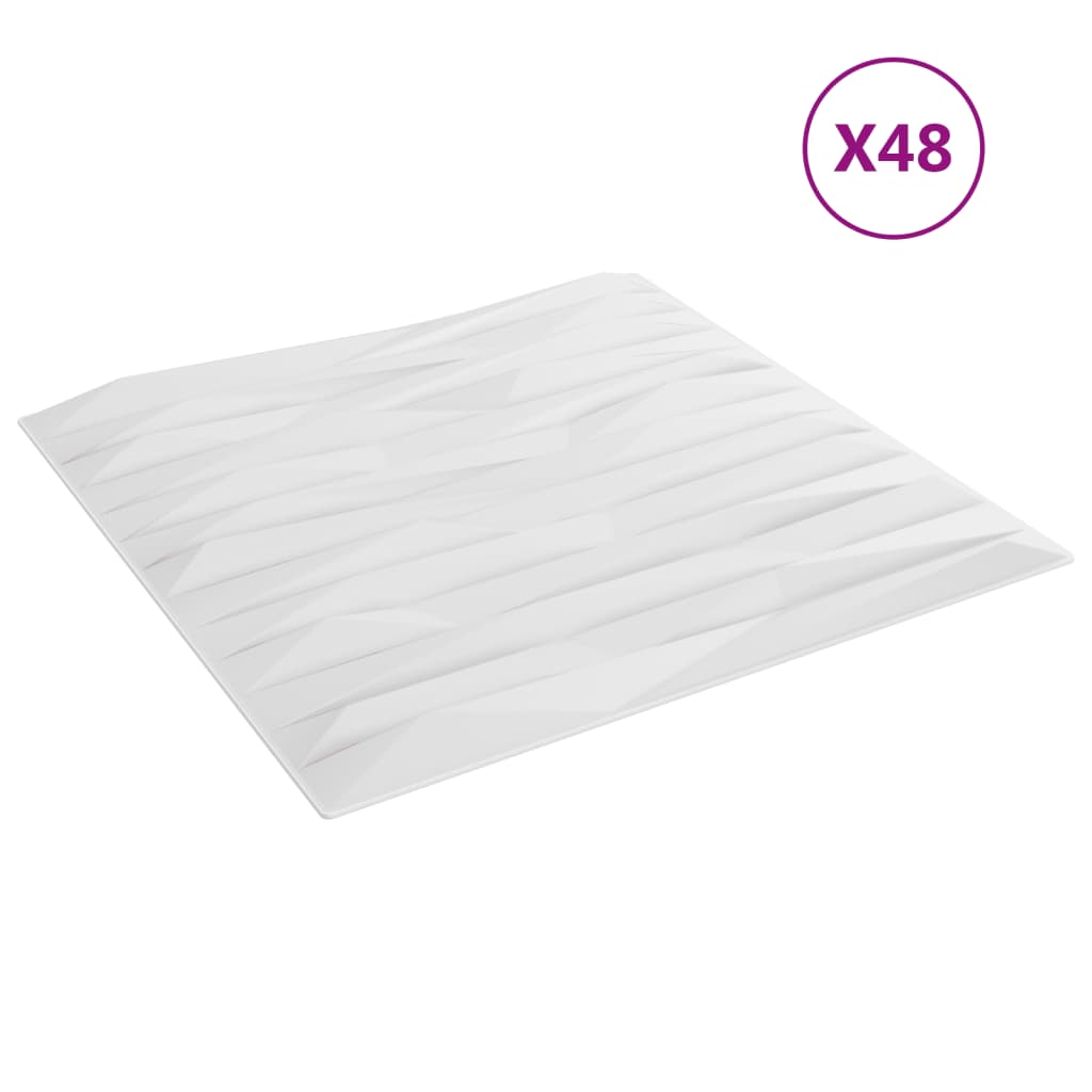 Vidaxl 48 Pannelli a parete Stone 12 m² 50x50 cm xps bianco