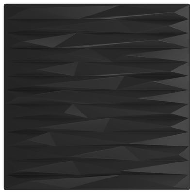 Vidaxl 12 st wandpanelen steen 3 m² 50x50 cm xps zwart
