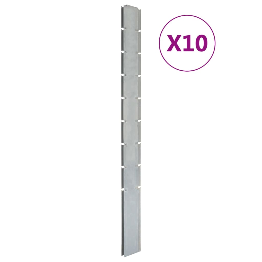Vidaxl Fence Posts 10 PCs 220 cm in acciaio galvanizzato colorato
