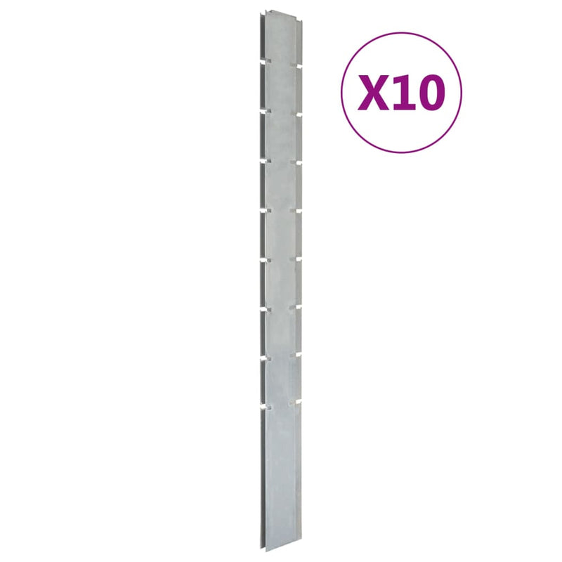 Vidaxl Fence Posts 10 PCs 220 cm in acciaio galvanizzato colorato
