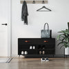 Vidaxl schoenenbank 102x35x55 cm bewerkt hout zwart