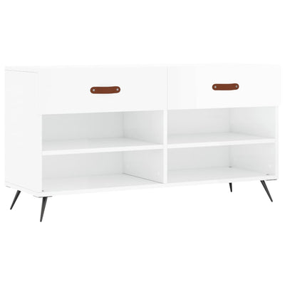 Divano scarpa Vidaxl 102x35x55 cm Bianco di legno trasformato in legno