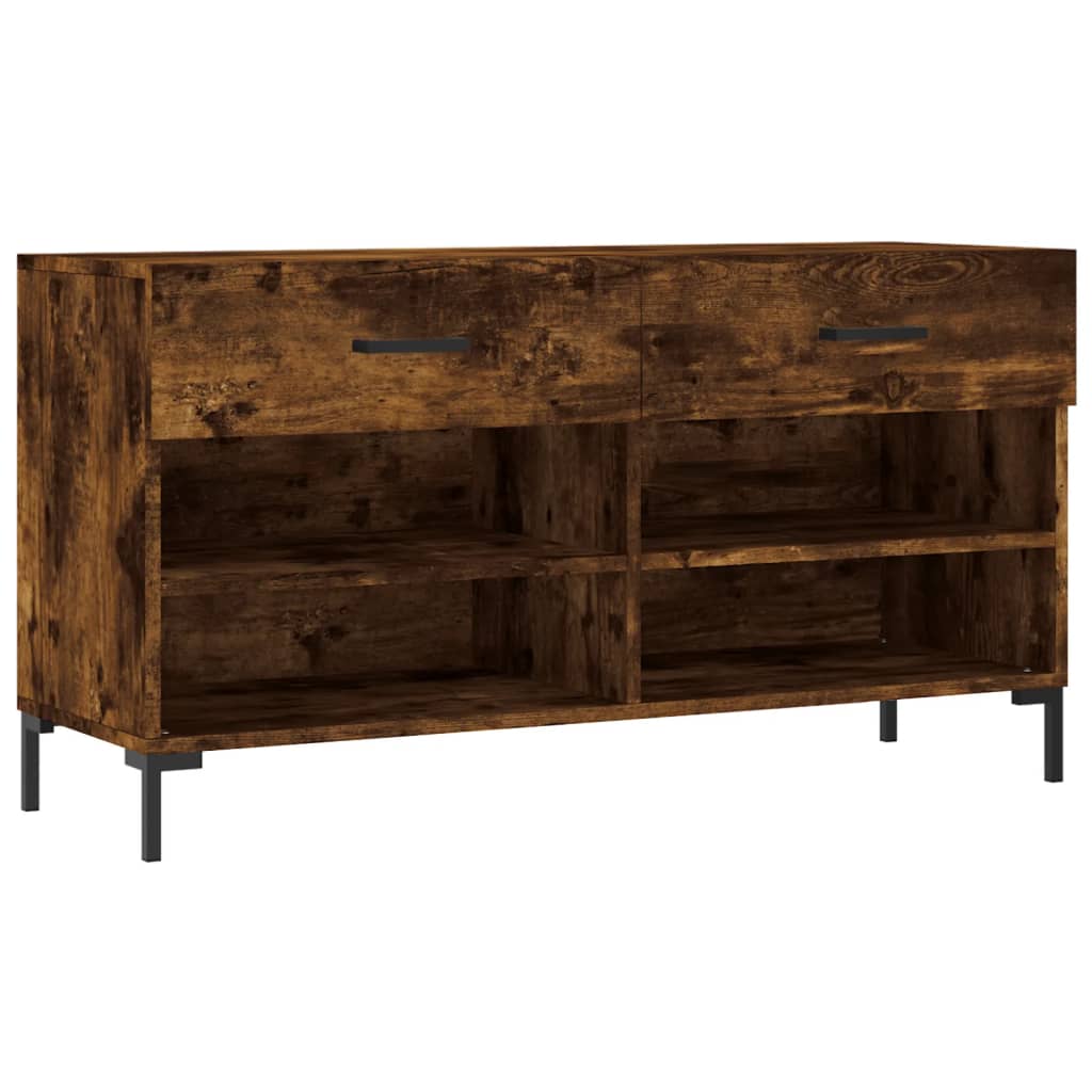 Divano scarpa Vidaxl 102x35x55 cm Colore di quercia affumicata in legno