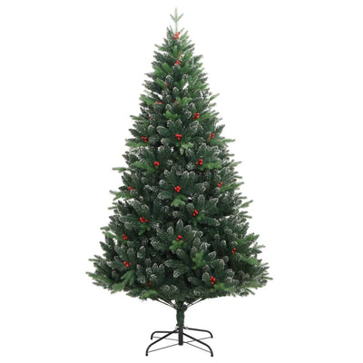 Vidaxl Kunstkerstboom con cardini e bacche rosse 240 cm