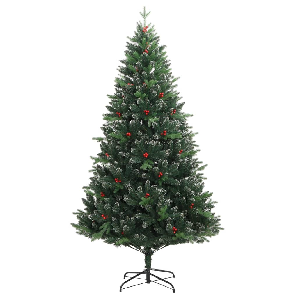 Vidaxl Kunstkerstboom con cardini e bacche rosse 240 cm