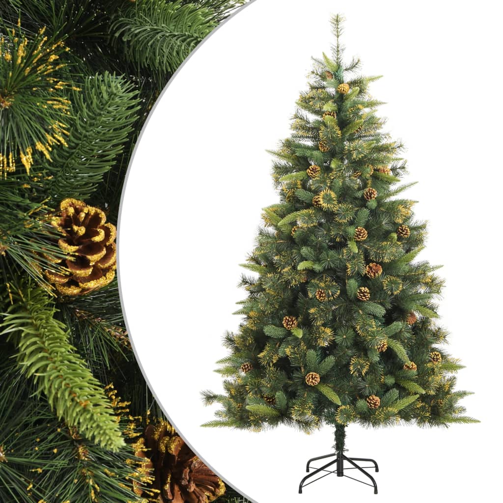 Vidaxl Kunstkerstboom con cardini e coni di pino 180 cm