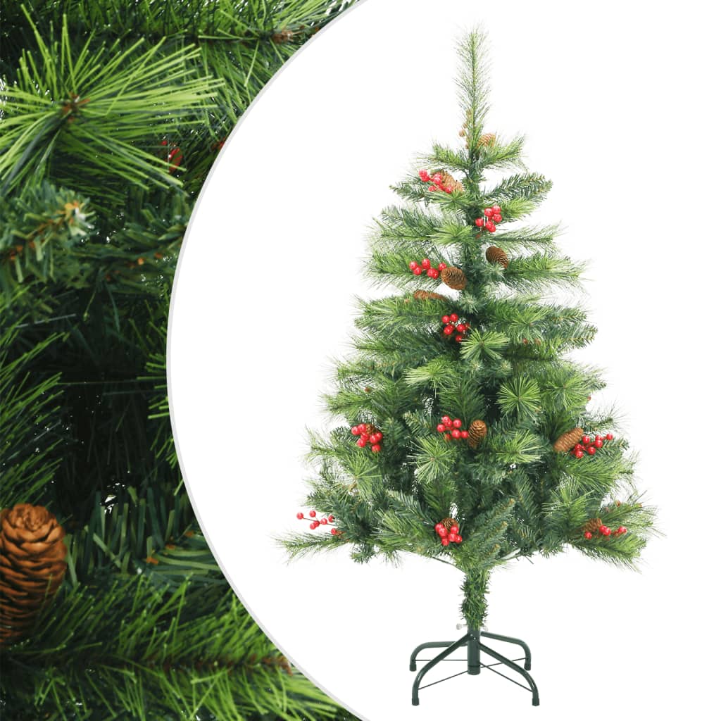 Vidaxl Kunstkerstboom con pini e bacche di cardini 120 cm