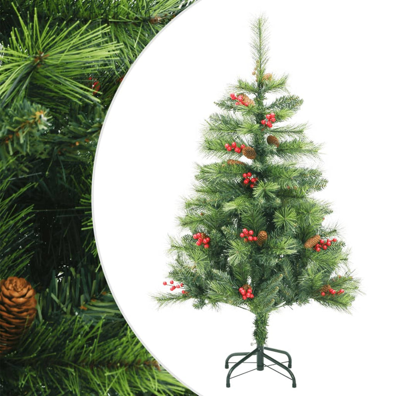 Vidaxl Kunstkerstboom con pini e bacche di cardini 120 cm