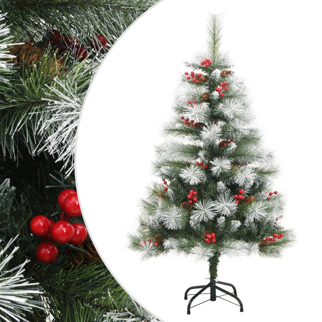 Vidaxl Kunstkerstboom con pini da cardini e bacche 150 cm