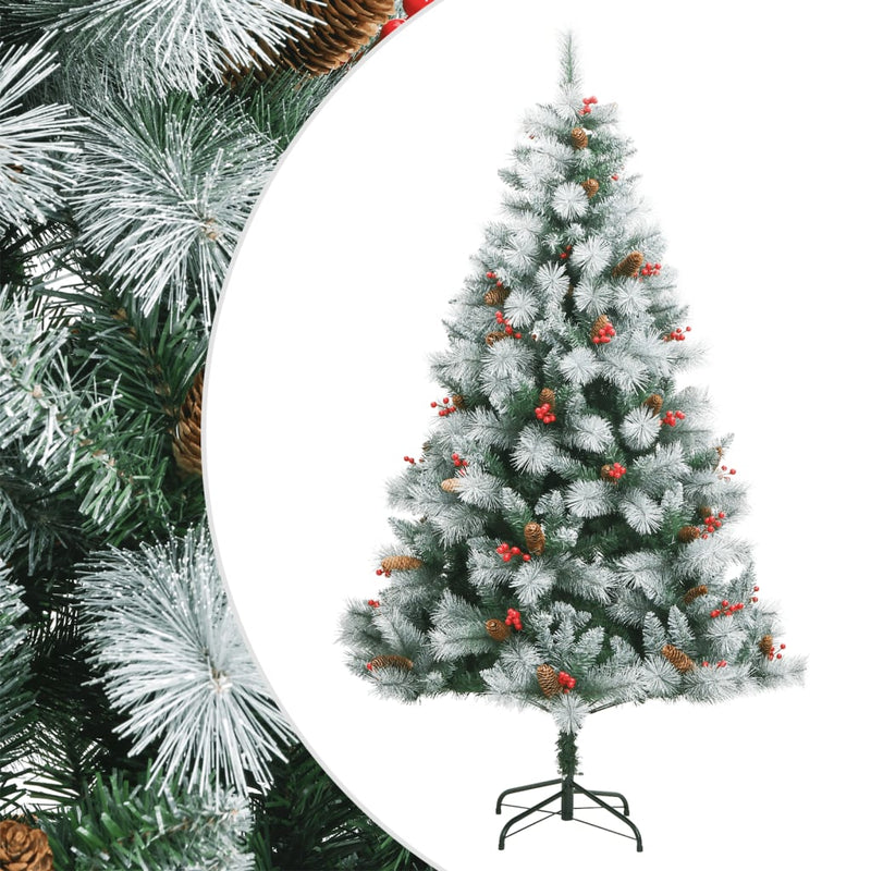 Vidaxl Kunstkerstboom con pini da cardini e bacche 180 cm