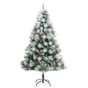 Vidaxl Kunstkerstboom con pini da cardini e bacche 180 cm
