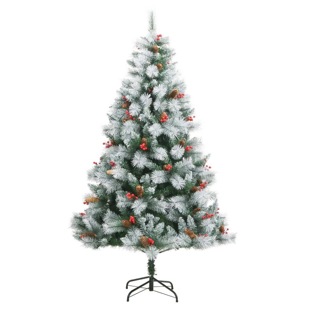 Vidaxl Kunstkerstboom con pini da cardini e bacche 180 cm