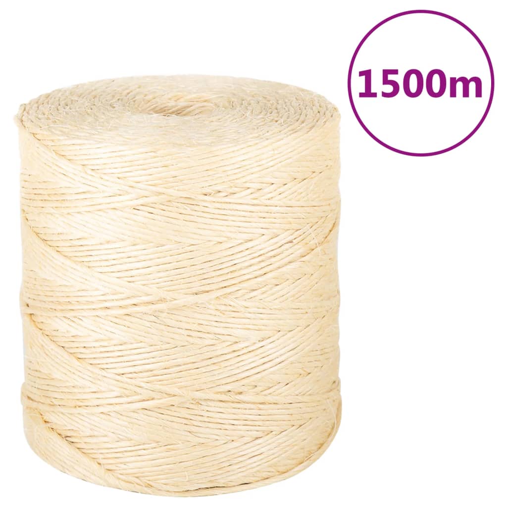 Vidaxl Rope 2 mm 1500 m 100% Sisal