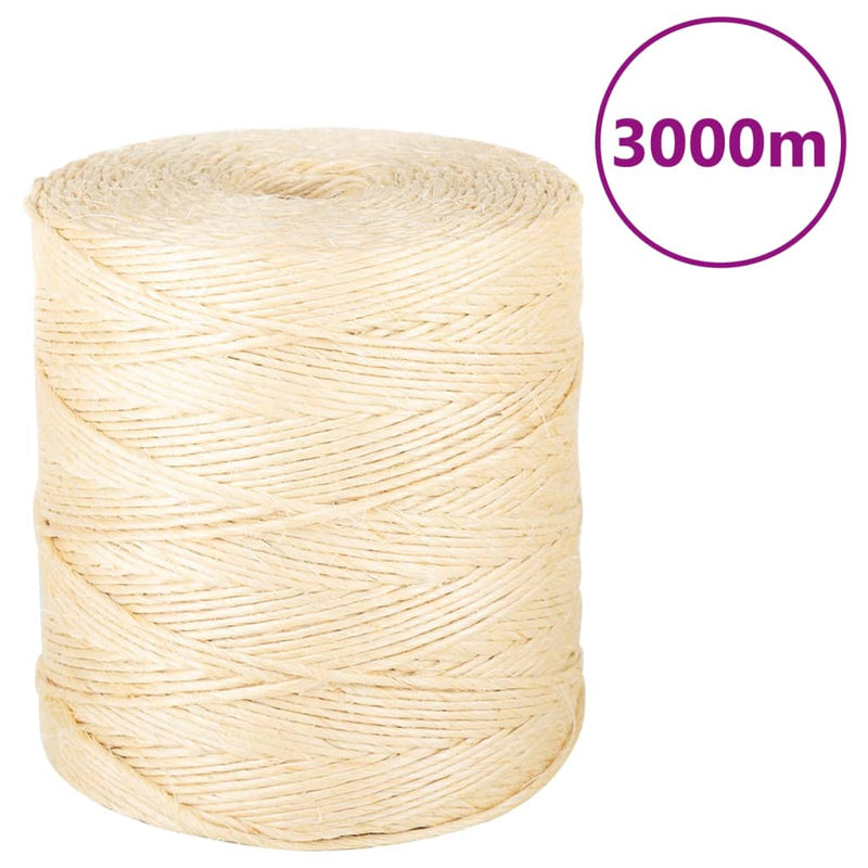 Vidaxl Rope 2 mm 3000 m 100% sisal
