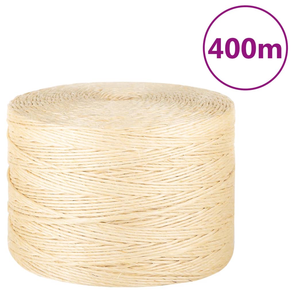 Vidaxl Rope 3 mm 400 m 100% sisal