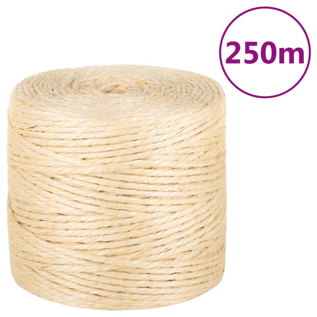 VIDAXL ROPE 4 mm 250 m 100% sisal
