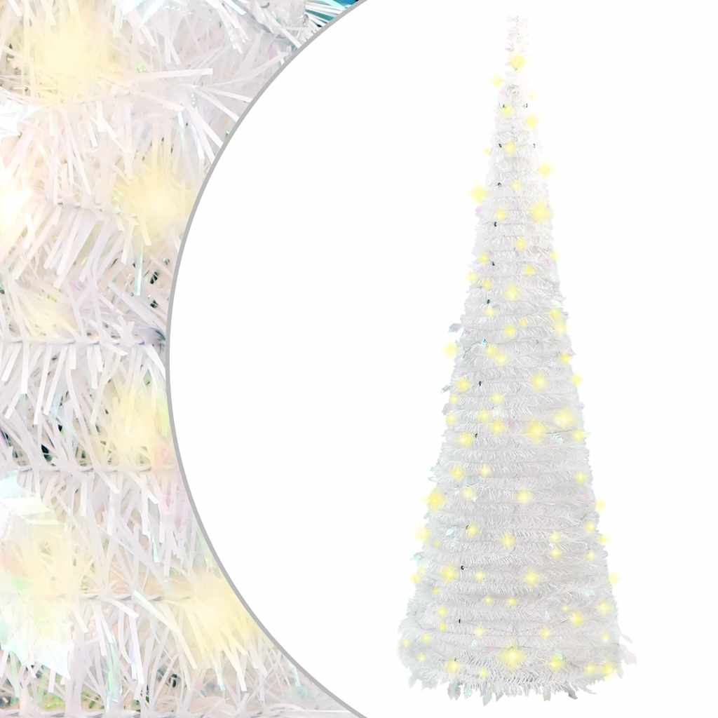Vidaxl kunstkerstboom pop-up 200 led's 210 cm wit