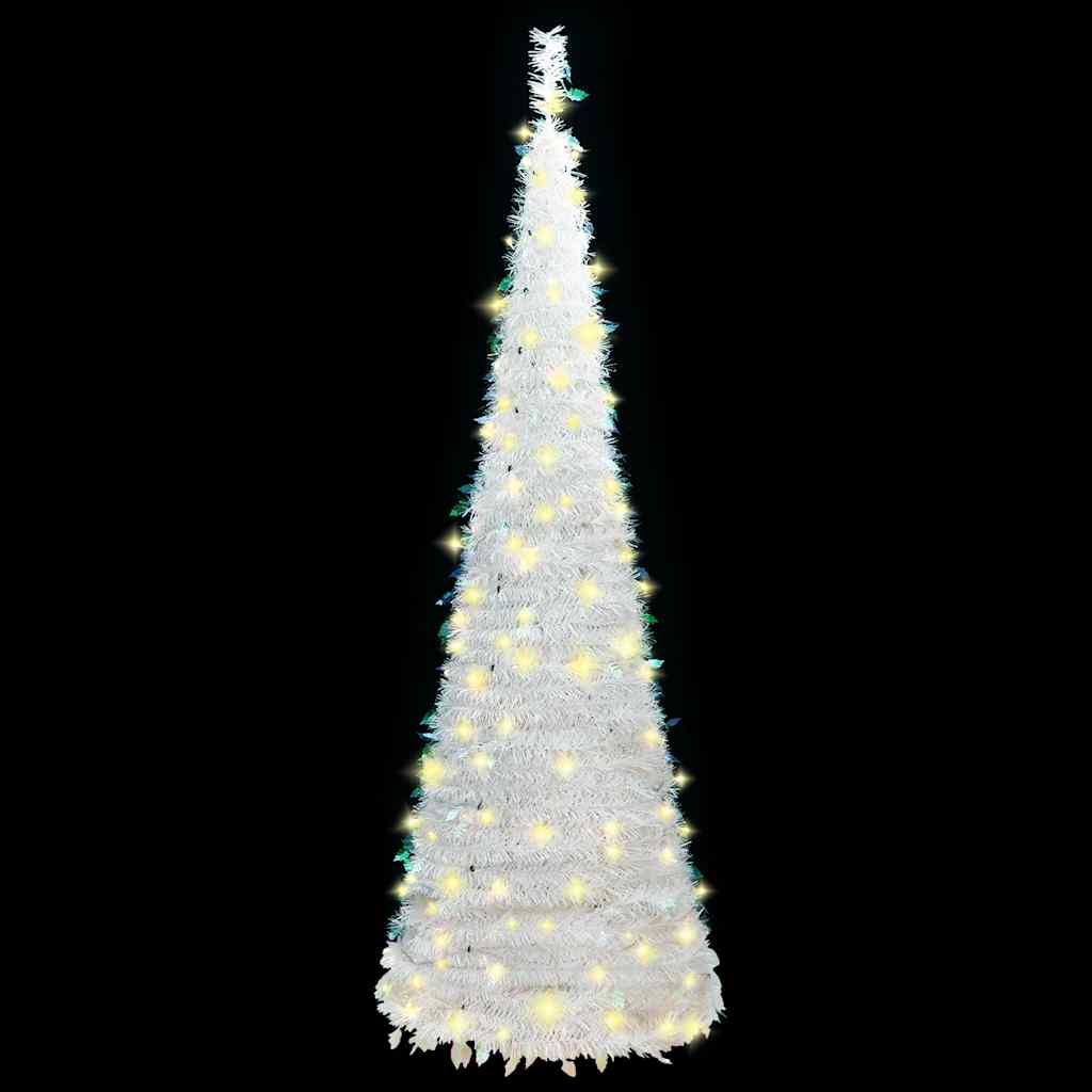 Vidaxl kunstkerstboom pop-up 200 led's 210 cm wit