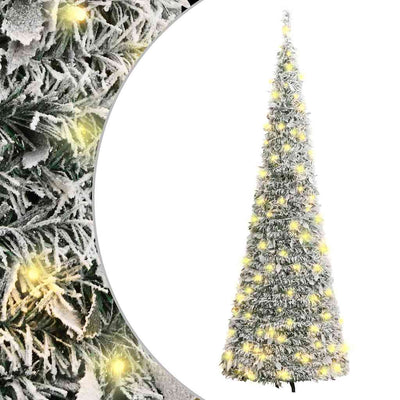 Vidaxl kunstkerstboom pop-up met sneeuw 150 led's 180 cm