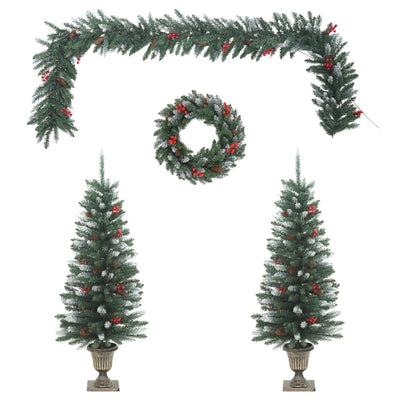 Vidaxl Set di decorazioni per porte di Natale a 4 pezzi Pvc
