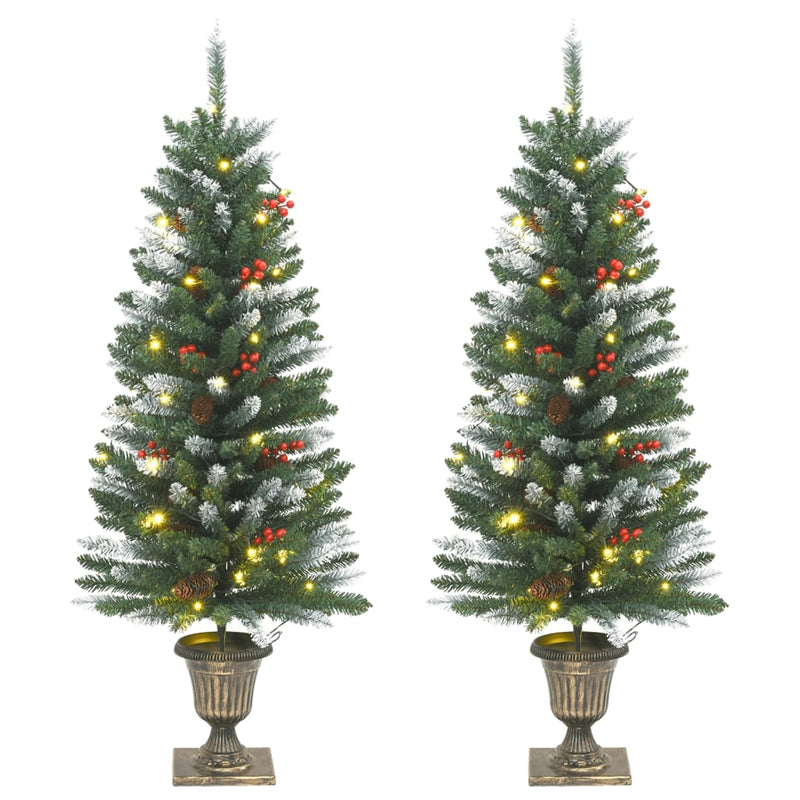 VidaXL Kunstkerstbomen 2 st 100 LED's 120 cm groen