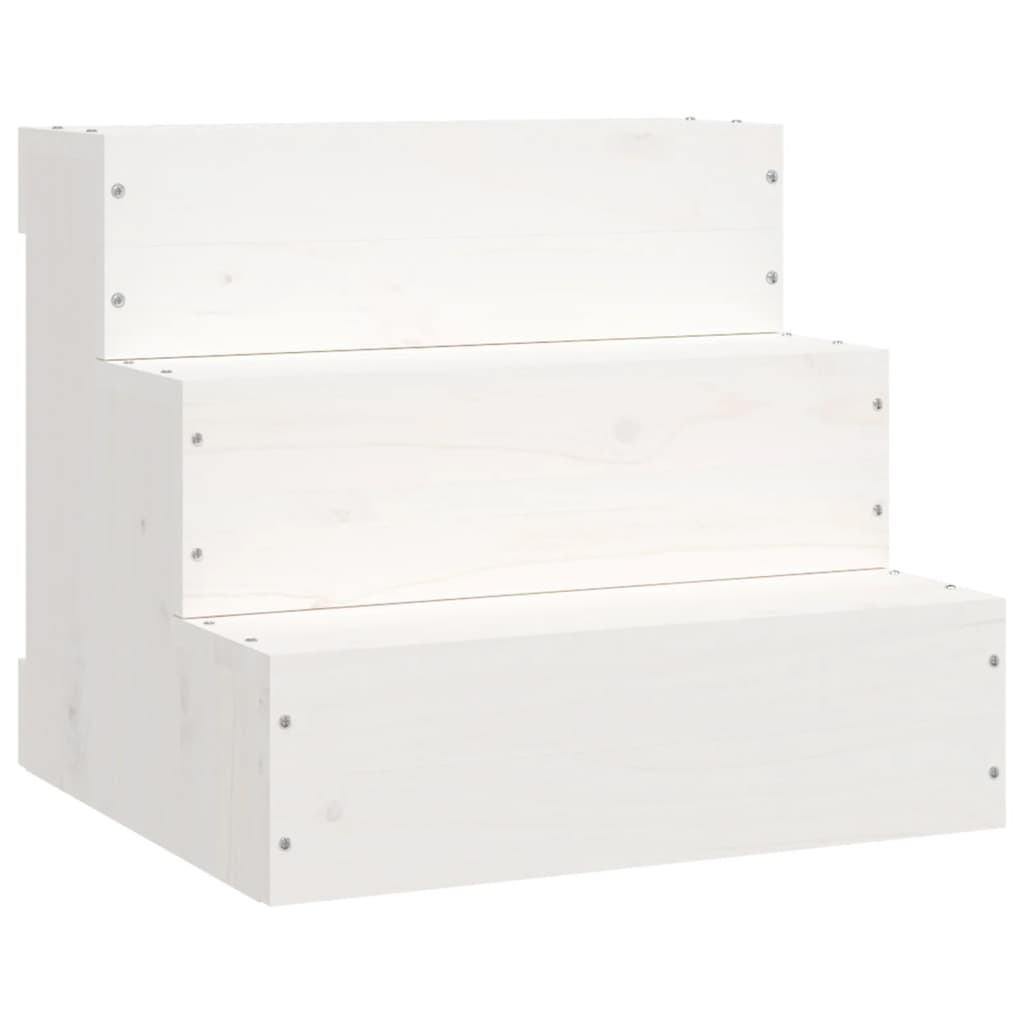 VIDAXL PET Scala 40x37.5x35 cm Pino solido bianco