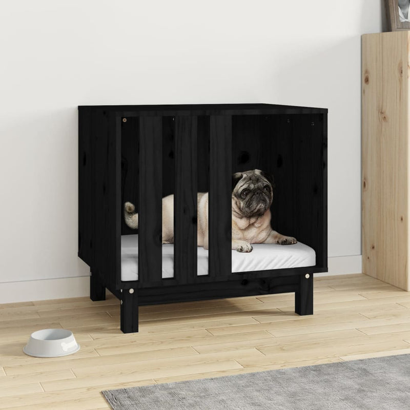 Vidaxl Dog Loft 60x45x57 cm Solid Pine Negro