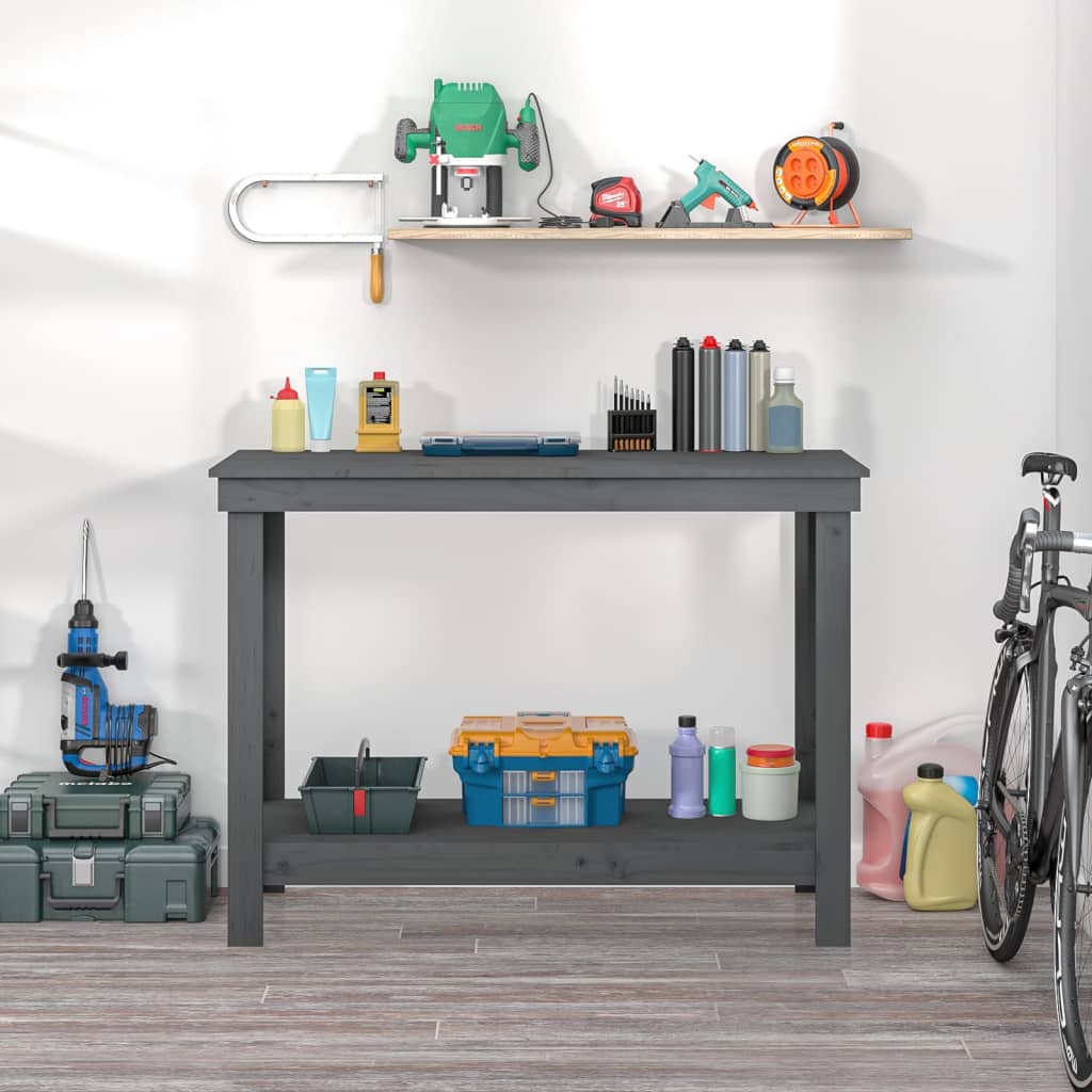 Vidaxl Workbench 110x50x80 cm de pino sólido