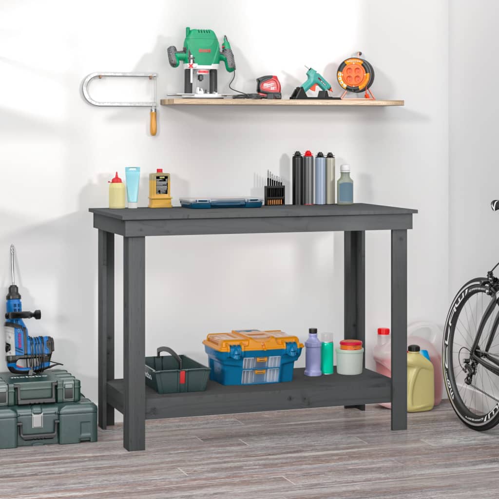 Vidaxl Workbench 110x50x80 cm de pino sólido