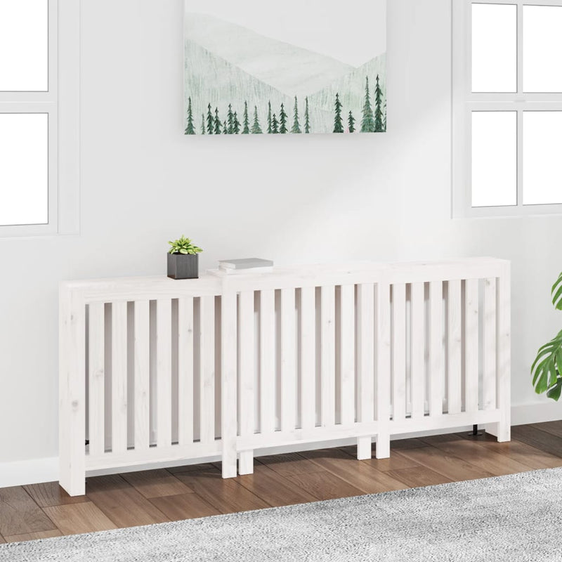 Vidaxl Radiatorom Construction 210x21x85 cm Pine bianco bianco bianco