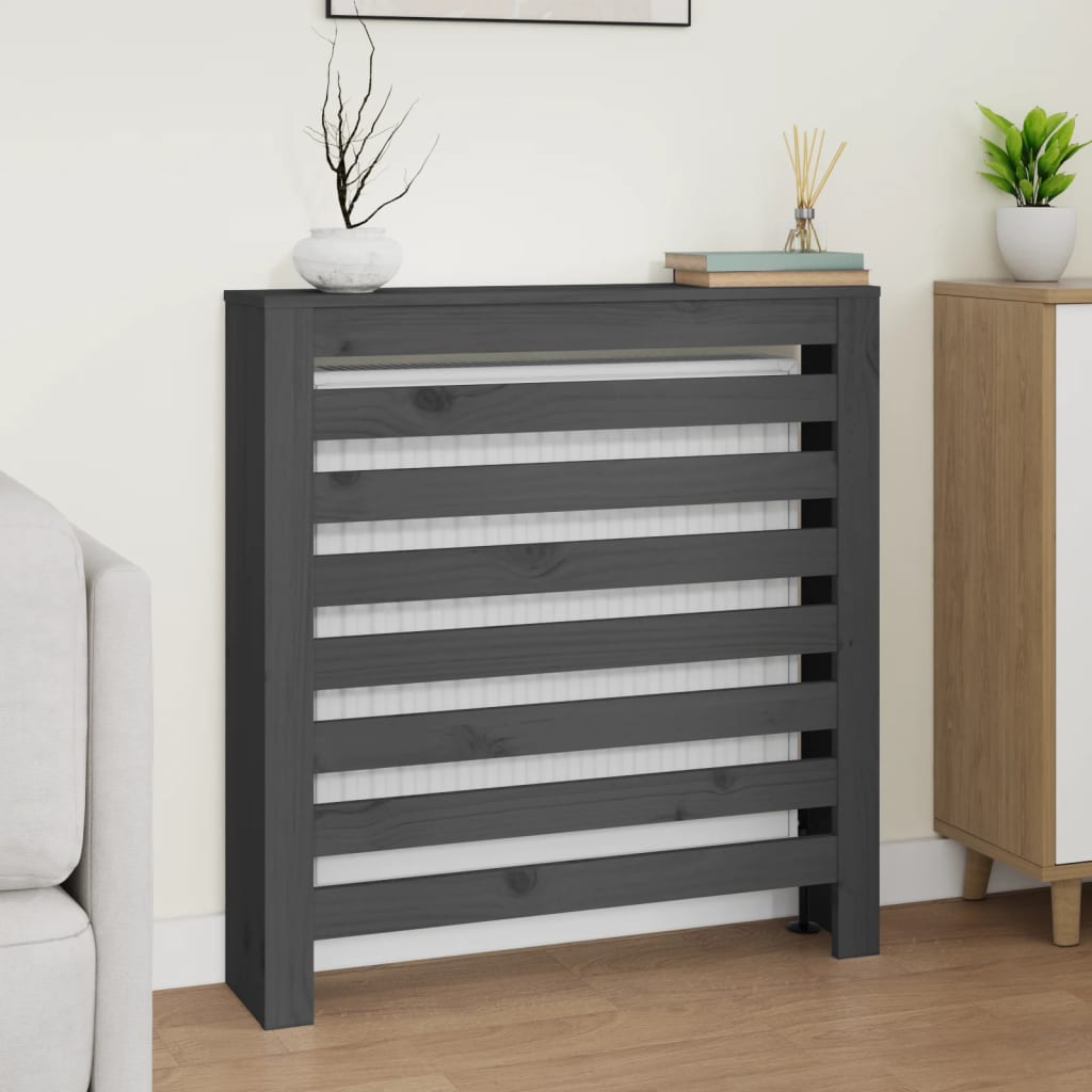 VidaXL Radiatorombouw 79,5x19x84 cm massief grenenhout grijs